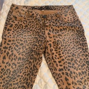 Animal print jeans